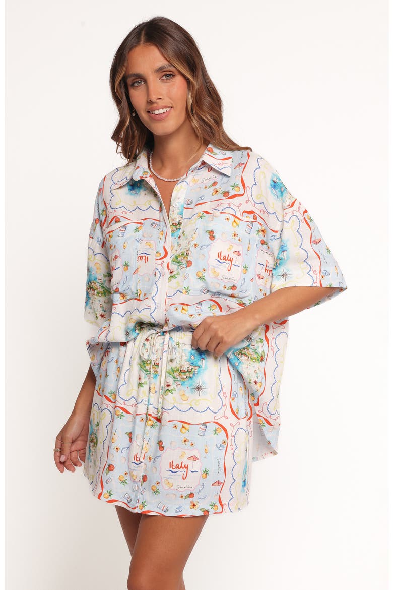Abella Short Sleeve Button-Up Shirt, Alternate, color, LUCIA