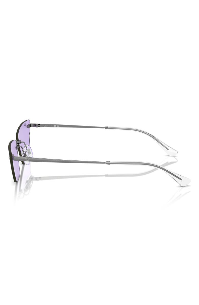 Ray-Ban 66mm Anh Frameless Butterfly Sunglasses, Alternate, color, Gunmetal