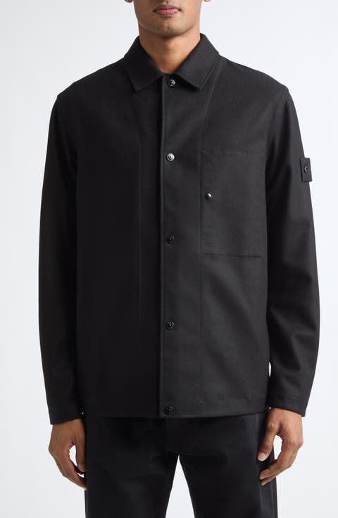 Virgin Wool & Nylon Shirt Jacket