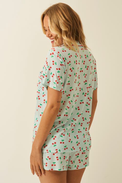 Stripe & Stare Bedshorts Set Cherryade In Blue