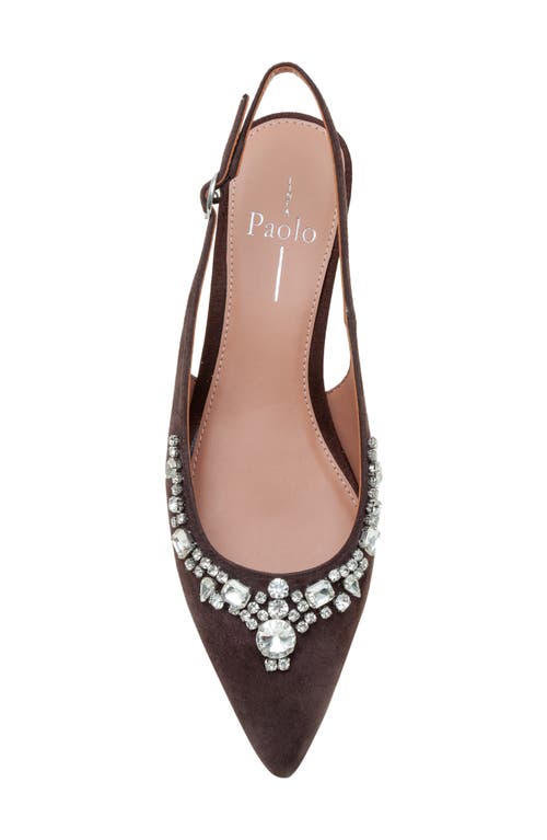 Linea Paolo Crystal Embellished Slingback Pump In Brown