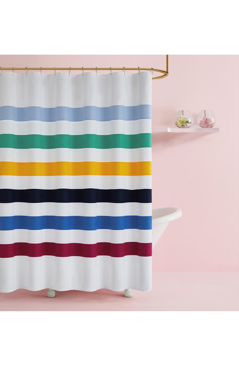 Kate Spade New York adventure stripe shower curtain, Alternate, color, 