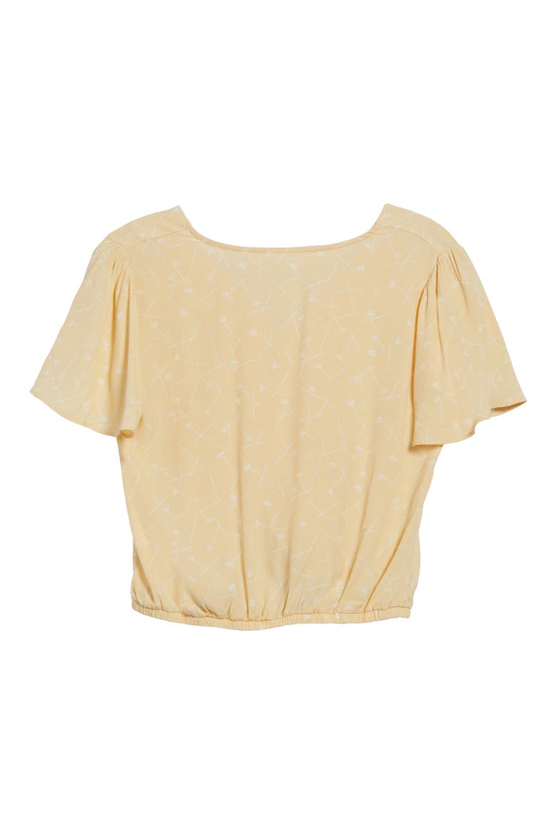 the Label Flutter Sleeve Surplice Top, Alternate, color, YELLOW