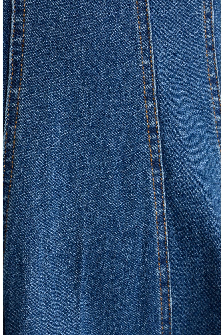 Empire Waist Cotton Blend Denim Dress, Alternate, color, DENIM