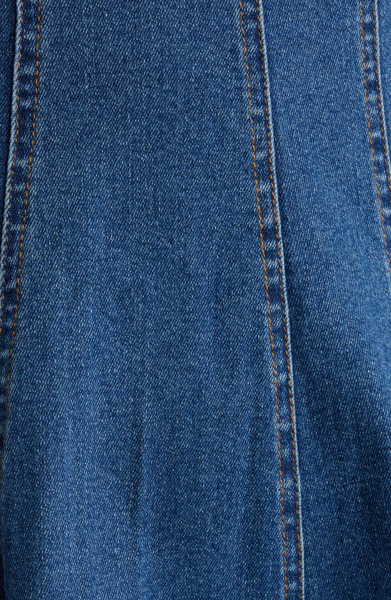 FREEMARKET Empire Waist Cotton Blend Denim Dress, Alternate, color, Denim