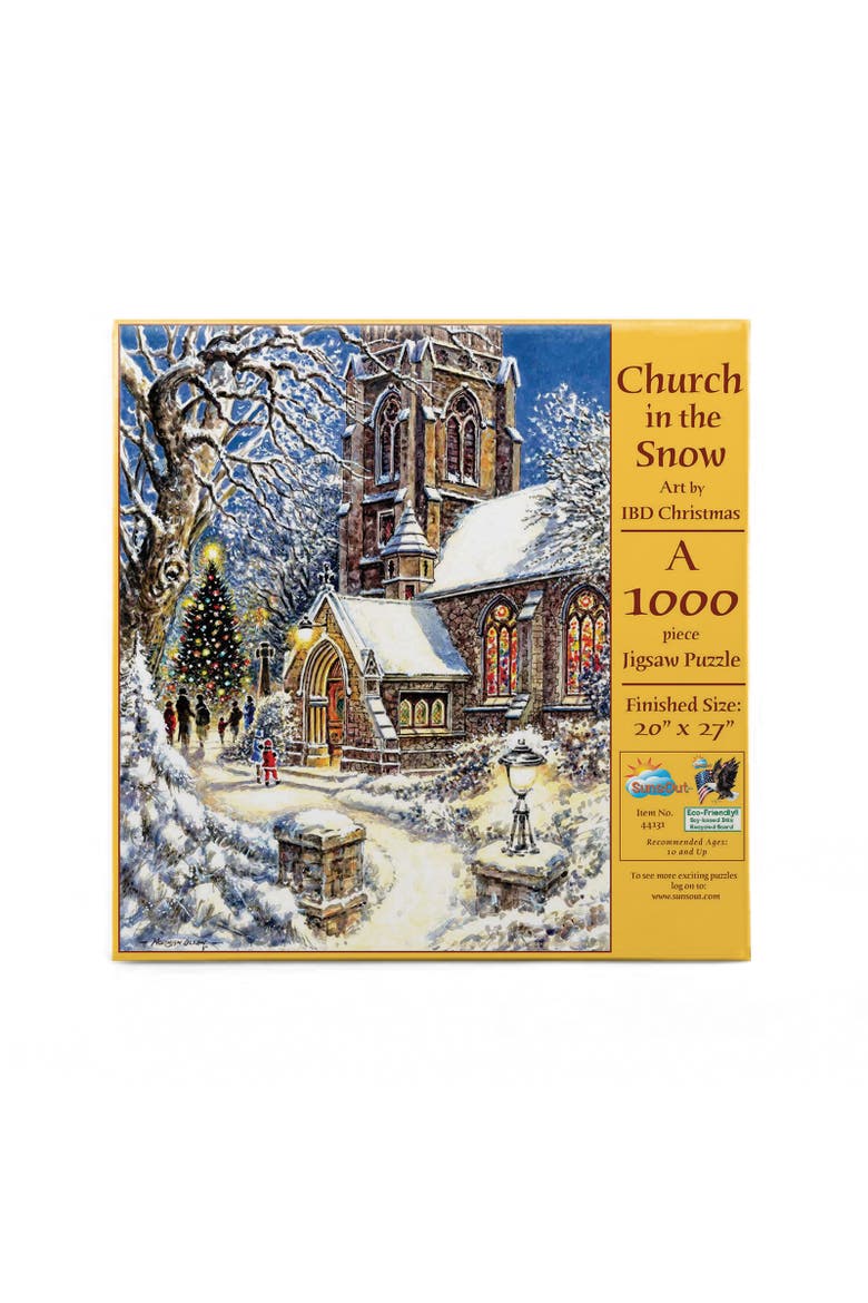 Church in the Snow 1000 piece Jigsaw Puzzle for Adults, Alternate, color, Multicolor