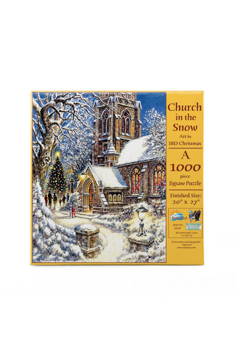 Sunsout Church in the Snow 1000 piece Jigsaw Puzzle for Adults, Alternate, color, Multicolor
