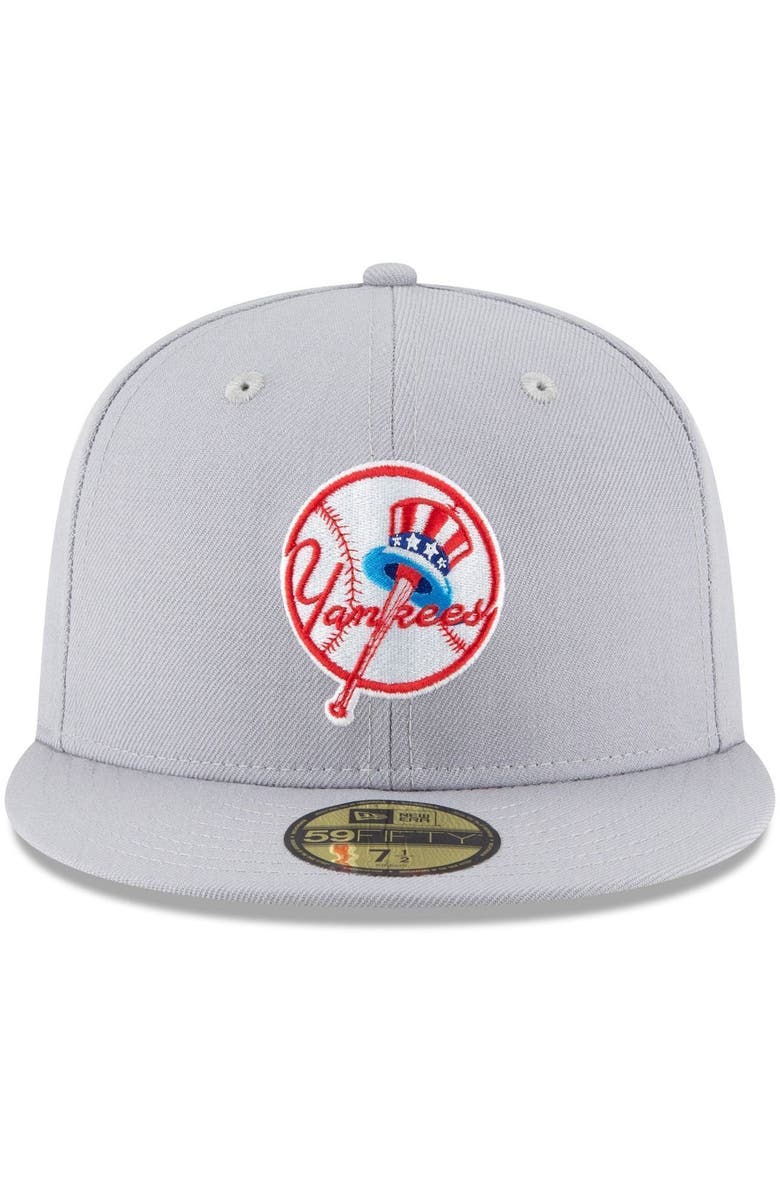 New Era Men's New Era Gray New York Yankees Cooperstown Collection Wool 59FIFTY Fitted Hat, Alternate, color, Gray