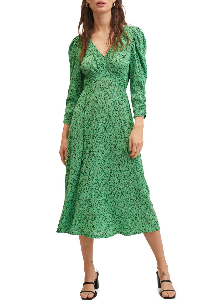 MANGO Pleated Midi Dress (Women)