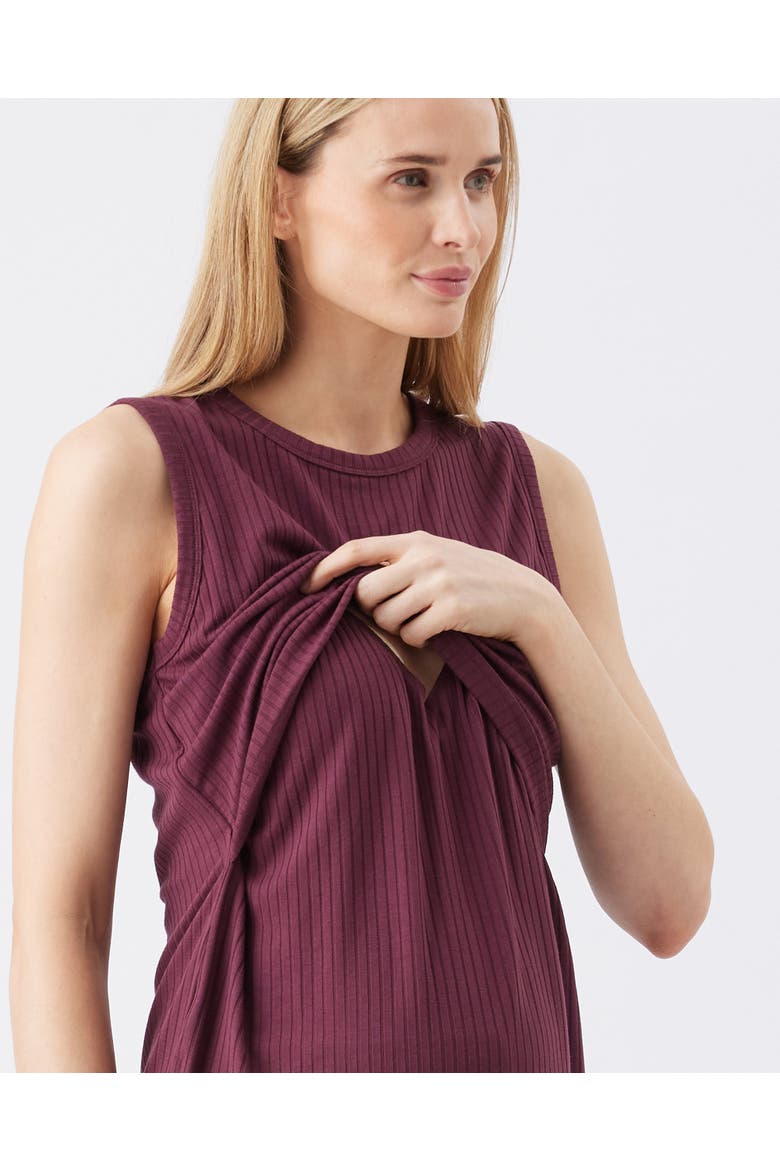 Peter Rib Nursing Tank, Alternate, color, Maroon