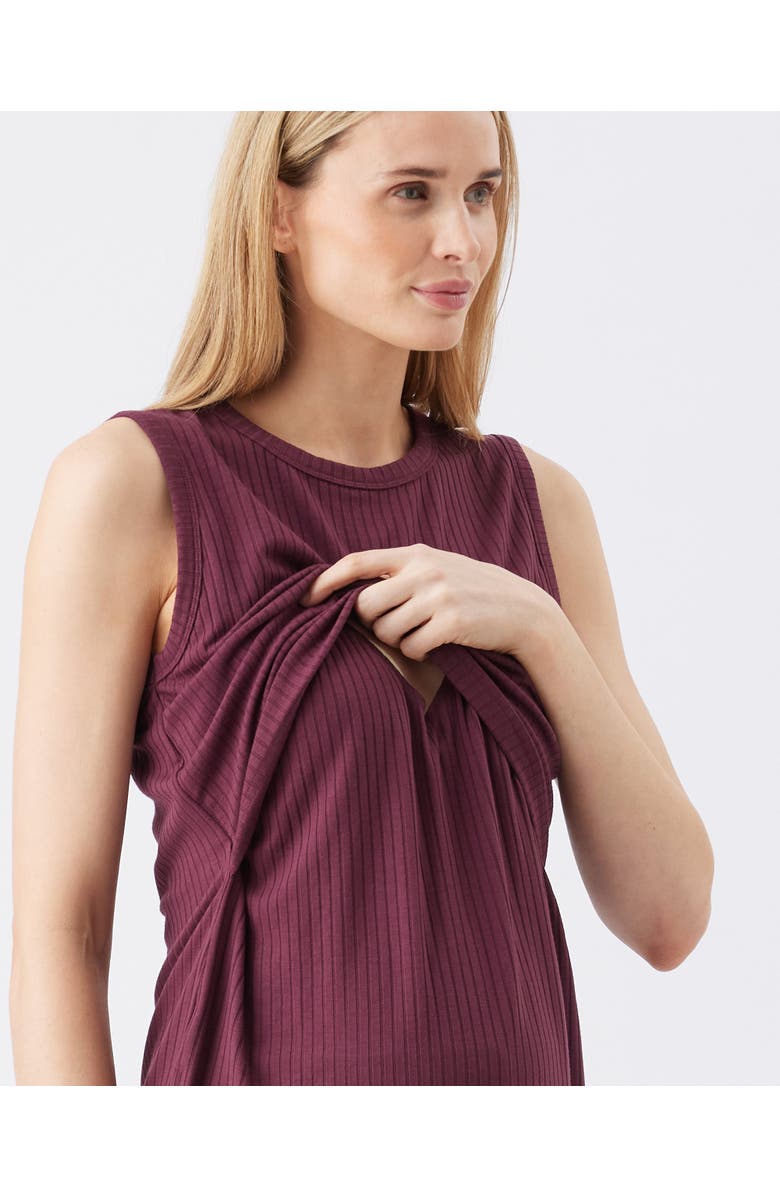 Ripe Maternity Peter Rib Nursing Tank, Alternate, color, Maroon