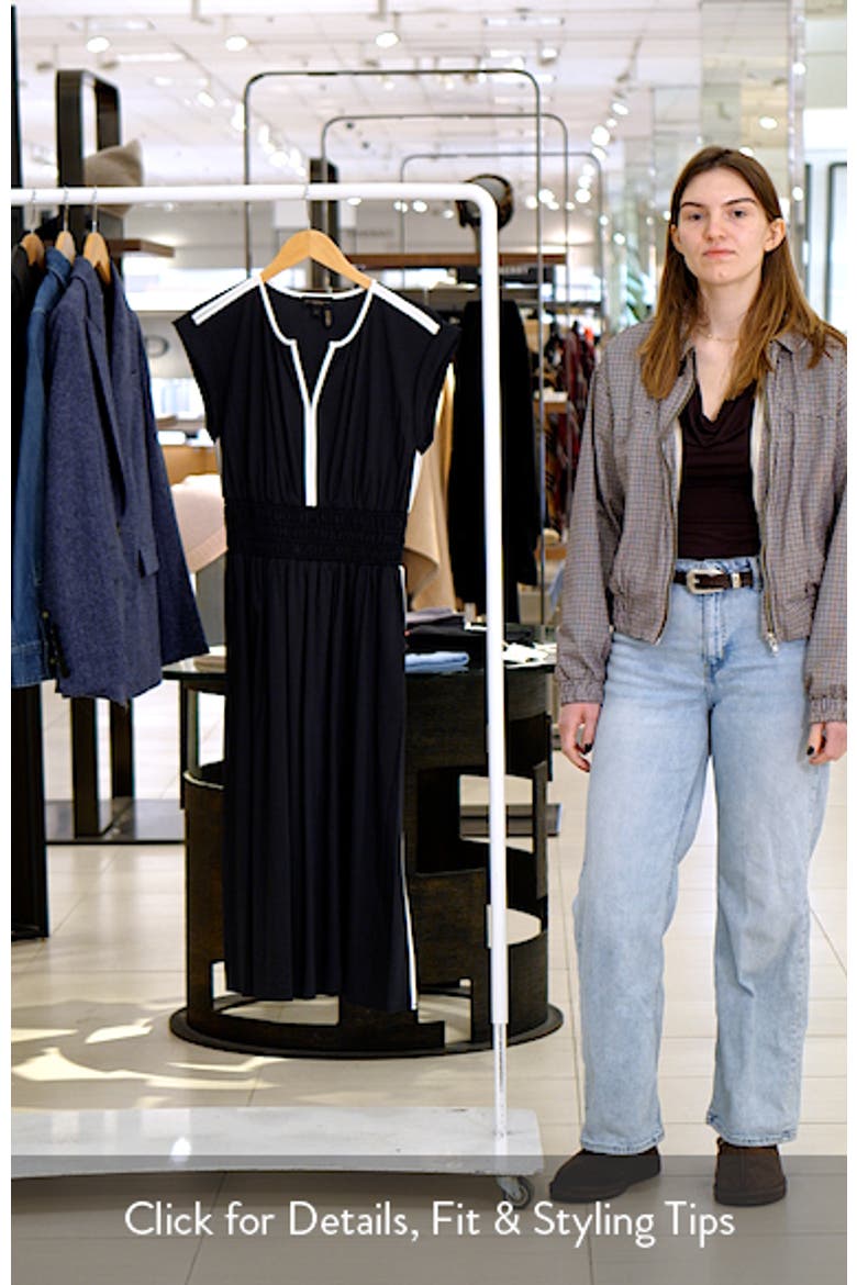 Cap Sleeve Piped Midi A-Line Dress video