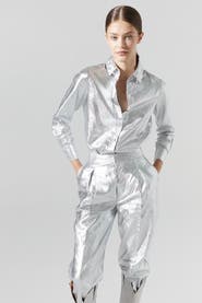 LANHTROPY San Marino Metallic Linen Top