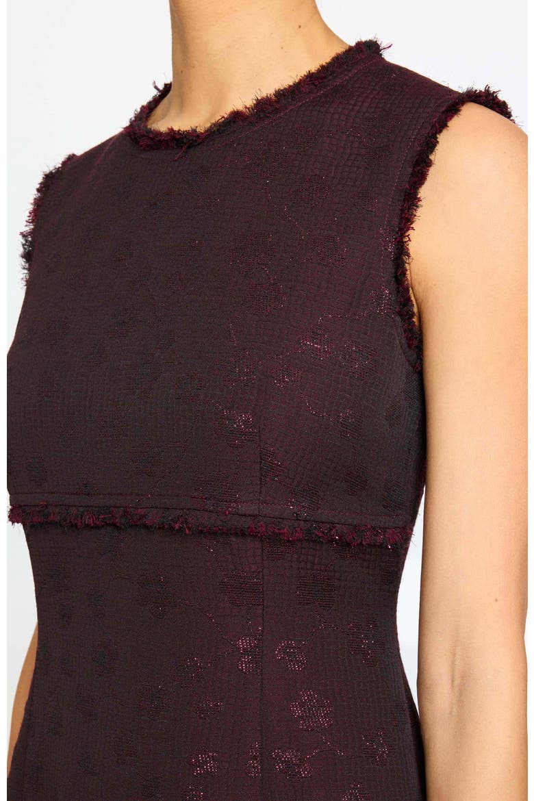 Andi Midi Sheath Dress in Tonal Jacquard, Alternate, color, RAISIN