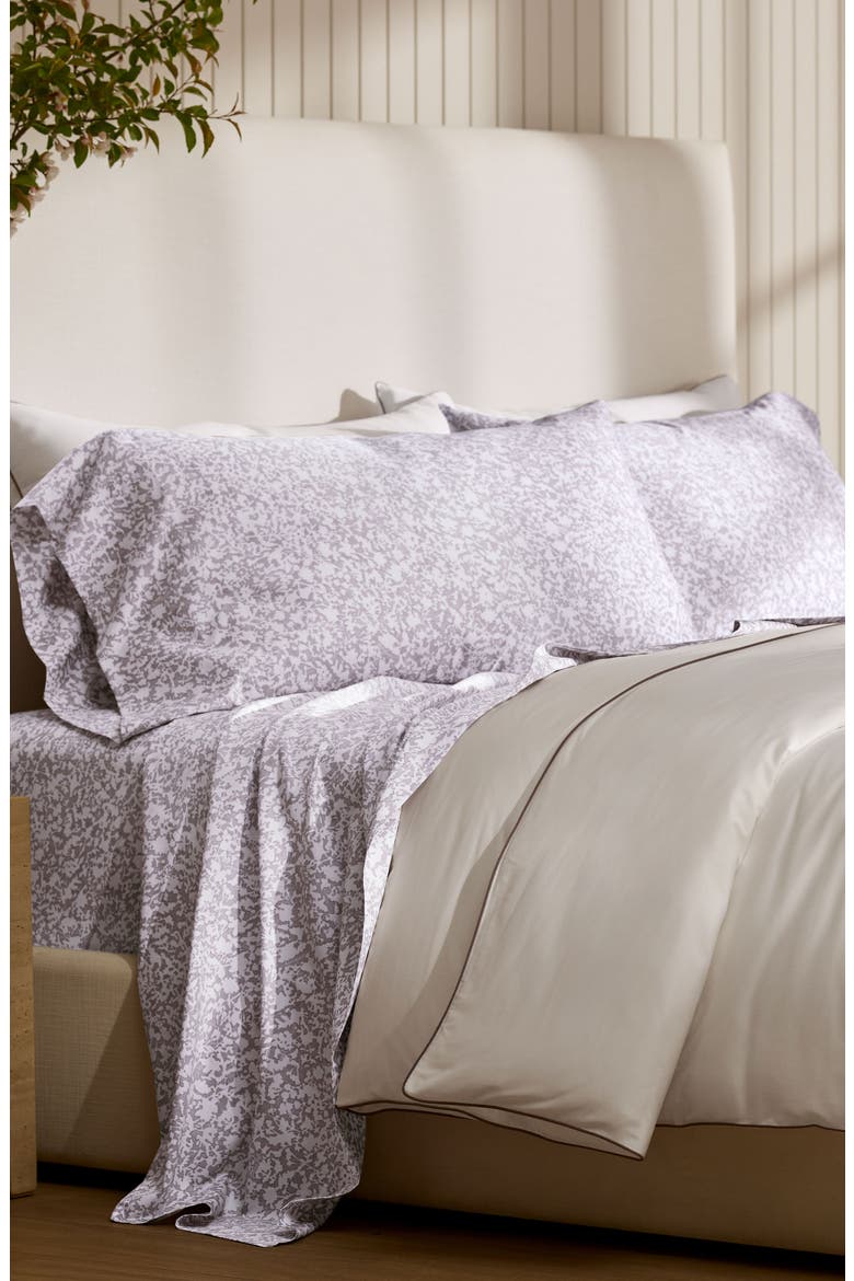 Signature Hemmed Garden Organic Cotton Sheet Set, Alternate, color, PLUM