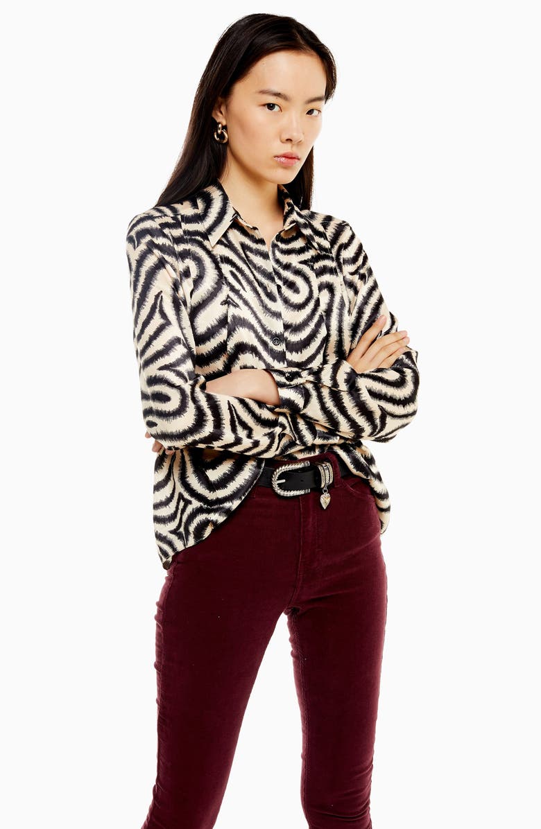 Topshop Jamie Corduroy Moto Jeans, Alternate, color,