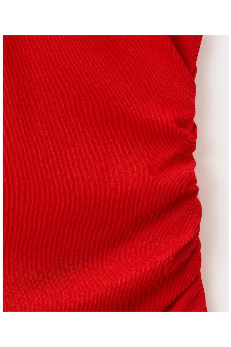 Starring Hailey Bieber Ruched Cotton Top, Alternate, color, RED
