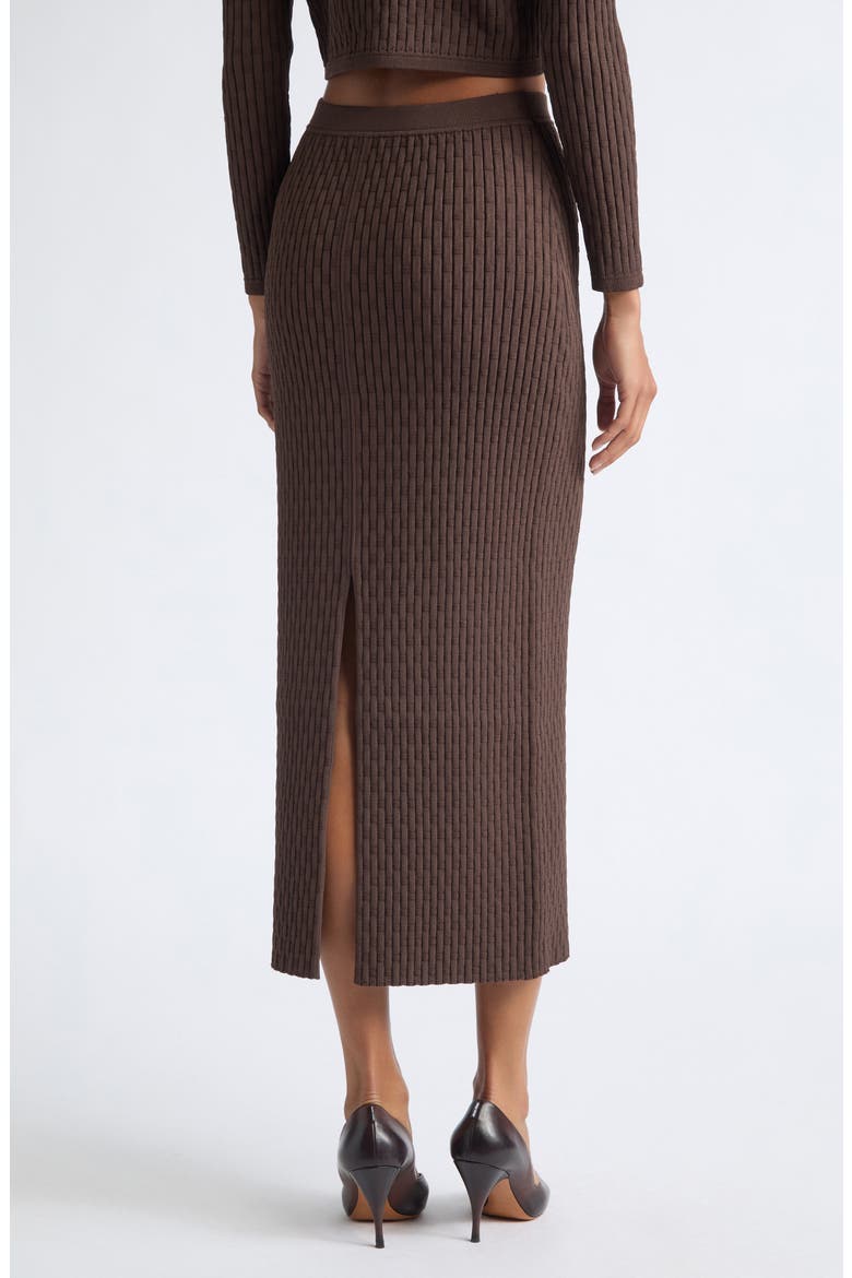 Milla Ribbed Midi Skirt, Alternate, color, ESPRESSO