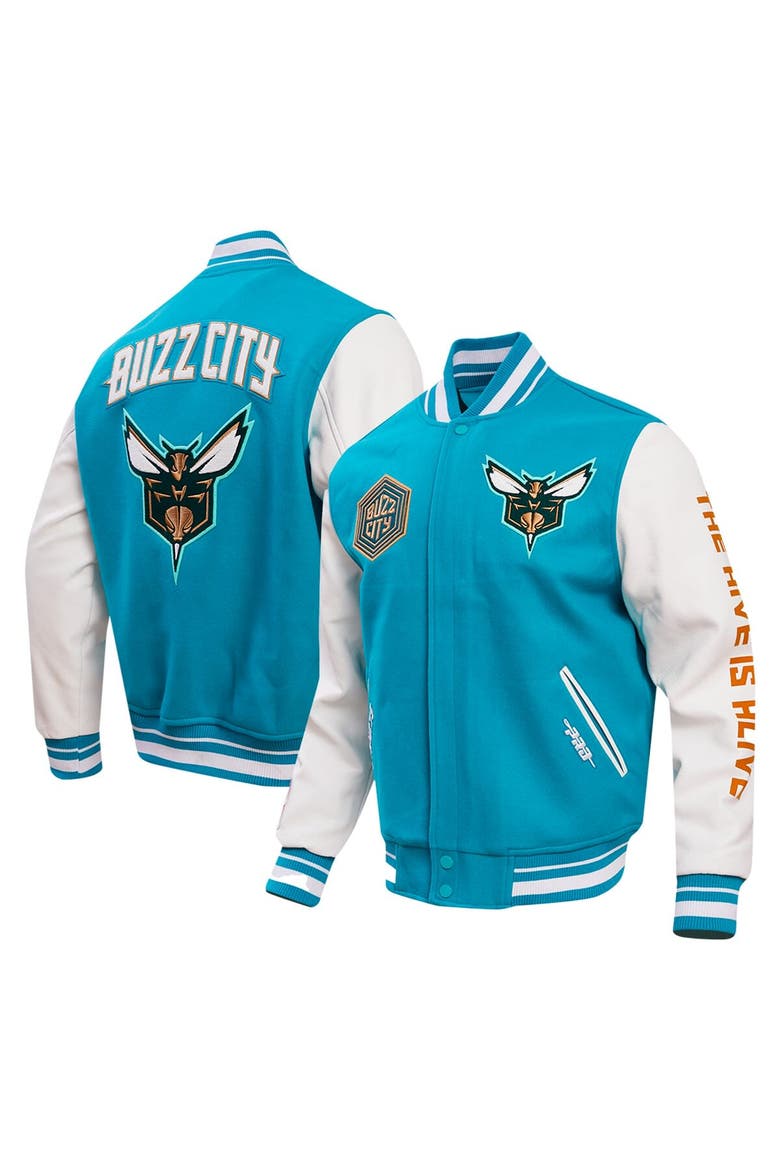 Men's Pro Standard Teal Charlotte Hornets 2023/24 City Edition Varsity Jacket, Main, color, Teal