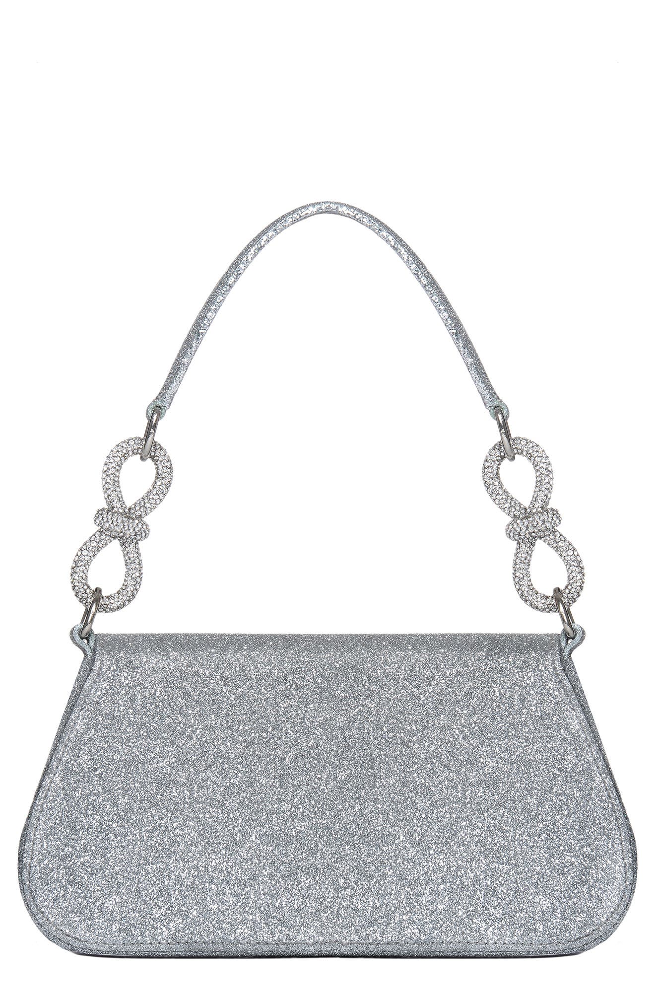 Mach & Mach Medium Carrie Crystal Flower Glitter Shoulder Bag, Alternate, color, 