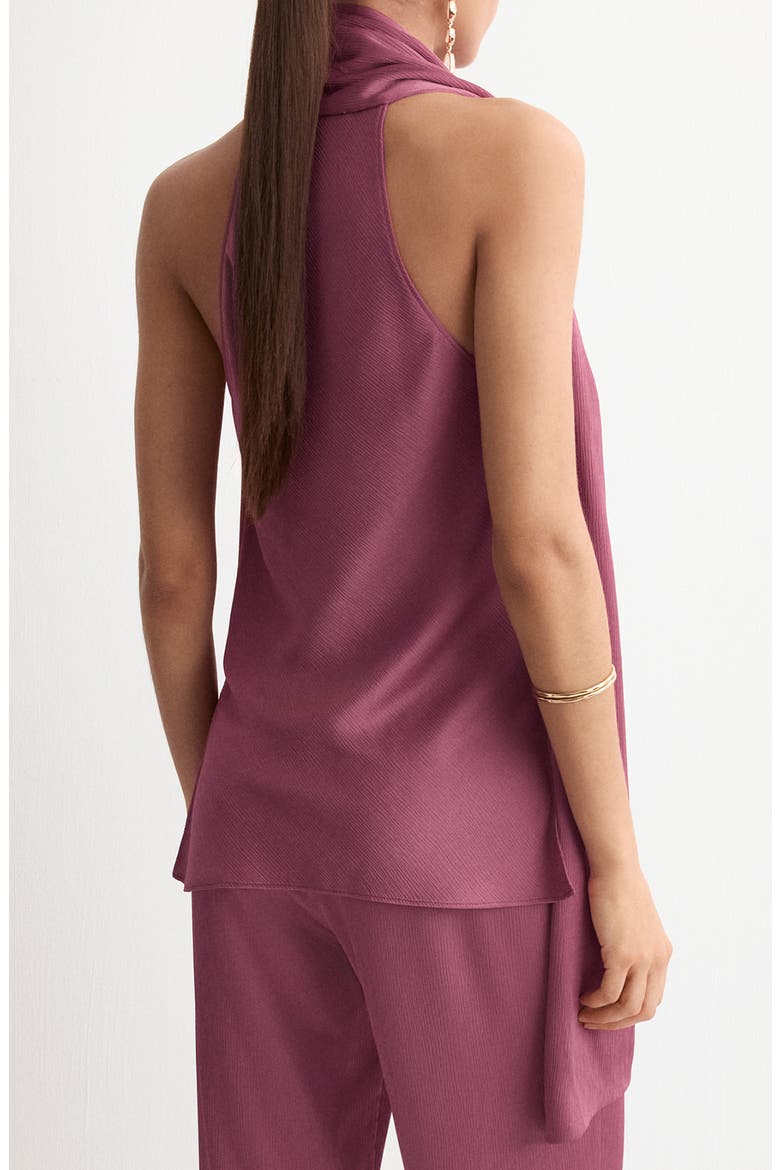 Scarf Crinkle Satin Top, Alternate, color, LIGHT/ PASTEL PURPLE