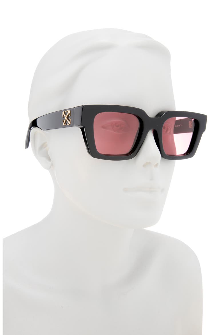 Virgil 53mm Square Sunglasses, Alternate, color, BLACK RED