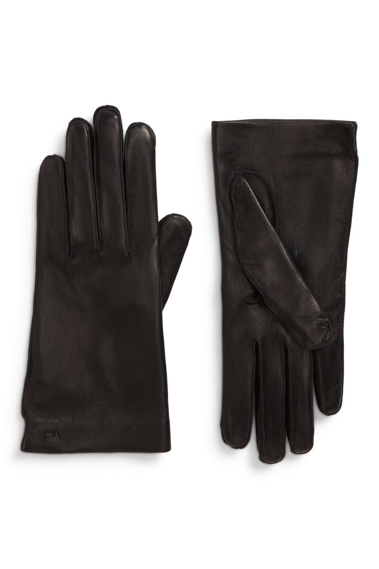 Soft Napa Sheepskin Leather Gloves, Main, color, BLACK