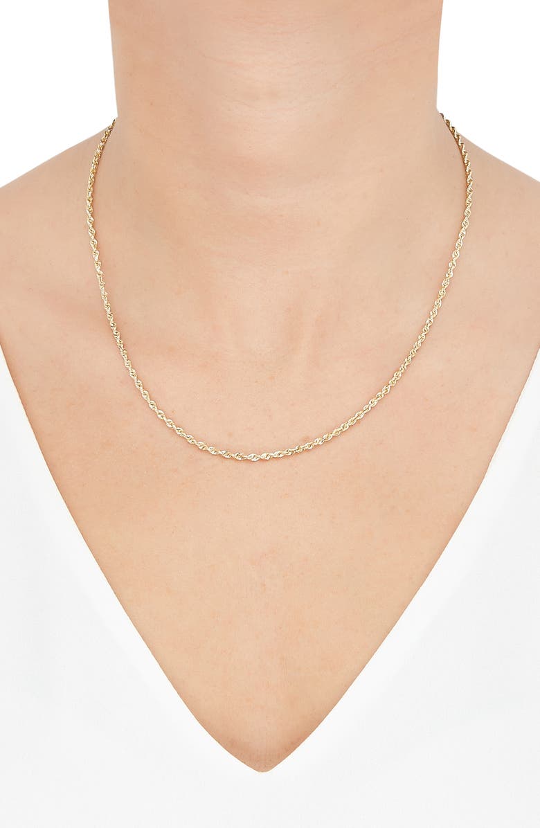 Frankie & Zoe 14K Gold Rope Chain Necklace, Alternate, color, Yellow Gold