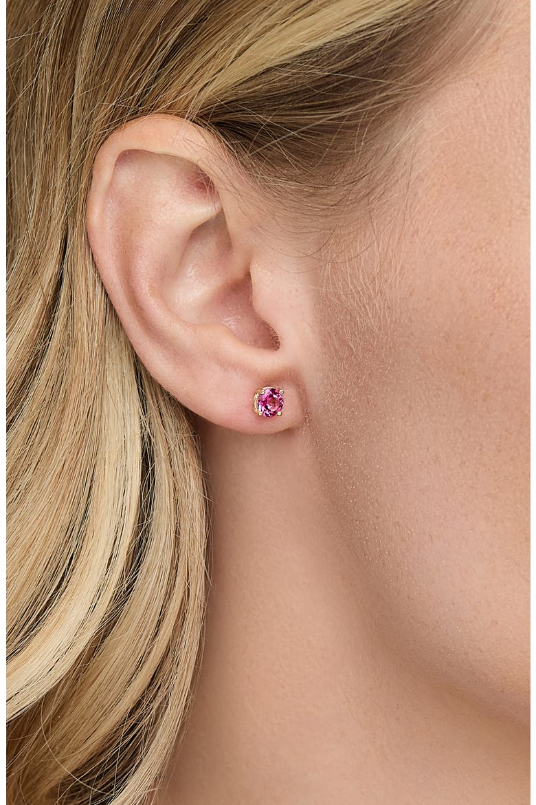 Pink Topaz Stud Earrings, Alternate, color, 14K PINK TOPAZ