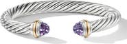 David Yurman Classic Cable Bracelet in Sterling Silver with 14K Yellow Gold and Semiprecious Stones, 7mm