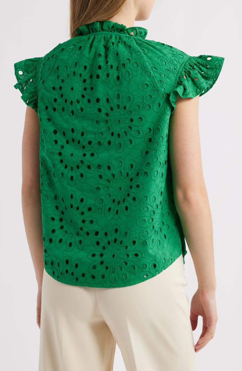 Anne Klein Eyelet Ruffle Top, Alternate, color, 
