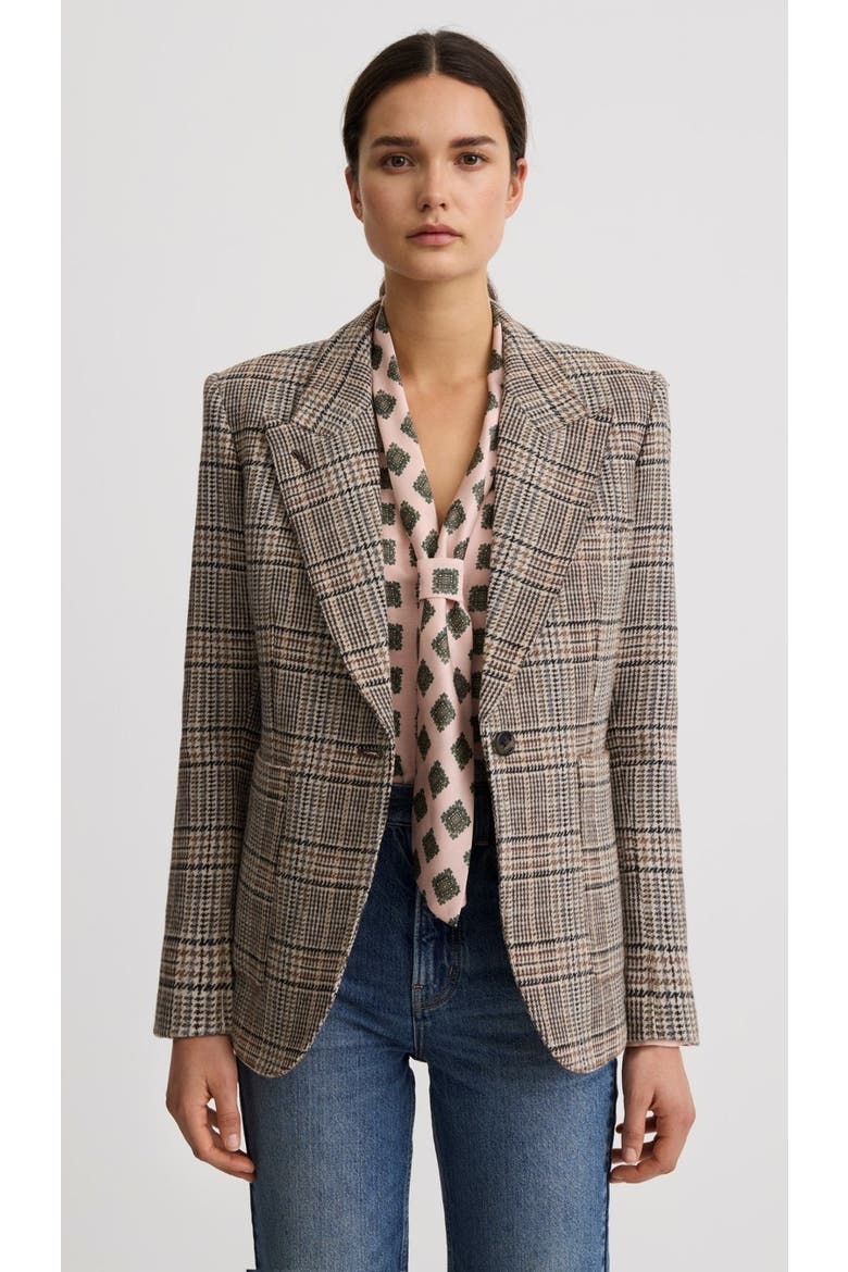Patch Pocket 90's Blazer, Main, color, Neutral Glen Check