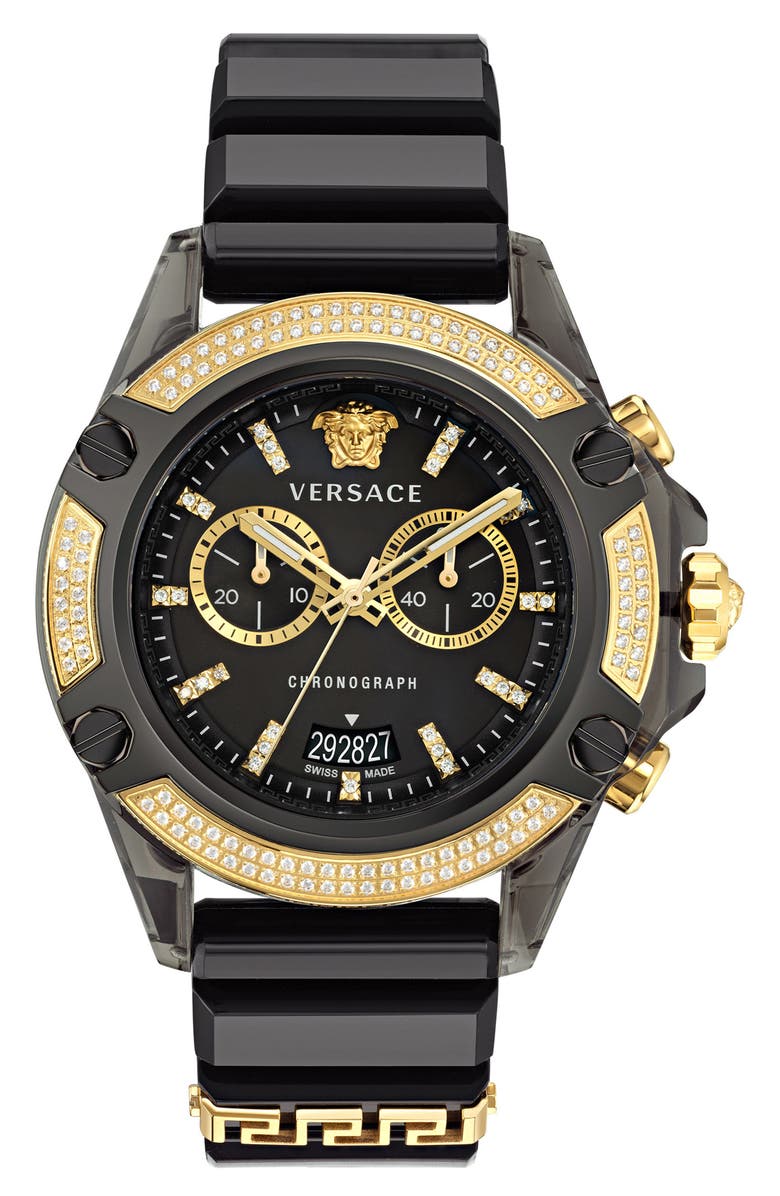 Versace Icon Active Silicone Strap Watch, 44mm, Main, color, 