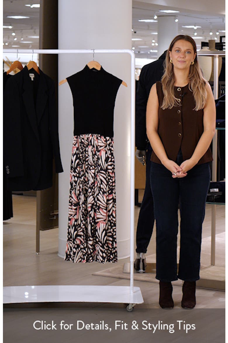 Sleeveless Mixed Media Midi Dress video