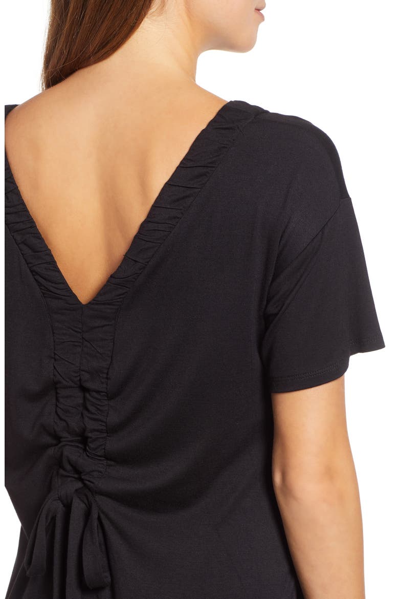 Cinched Back Maxi Dress, Alternate, color, BLACK