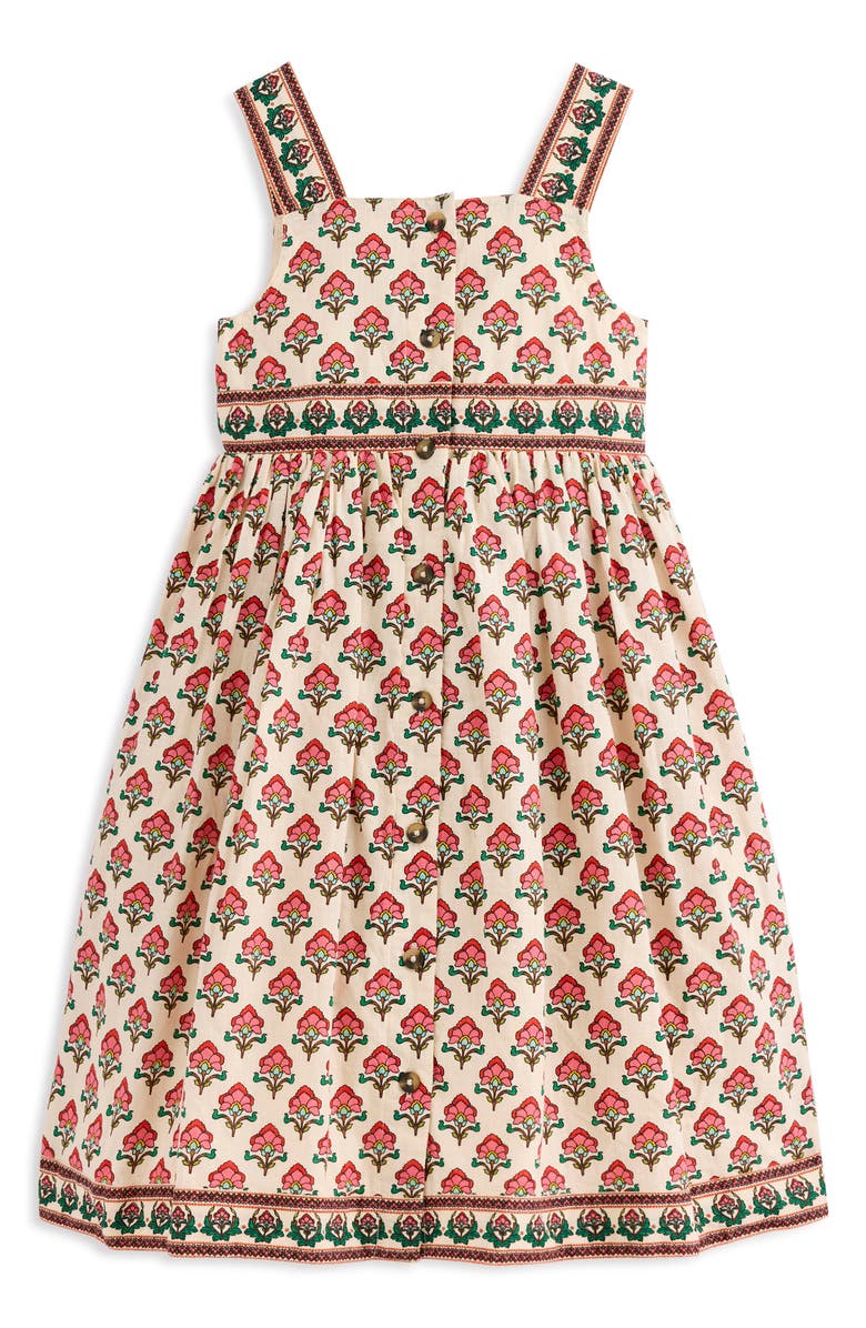 Mini Boden Remy Button Front Cotton Sundress, Main, color, 
