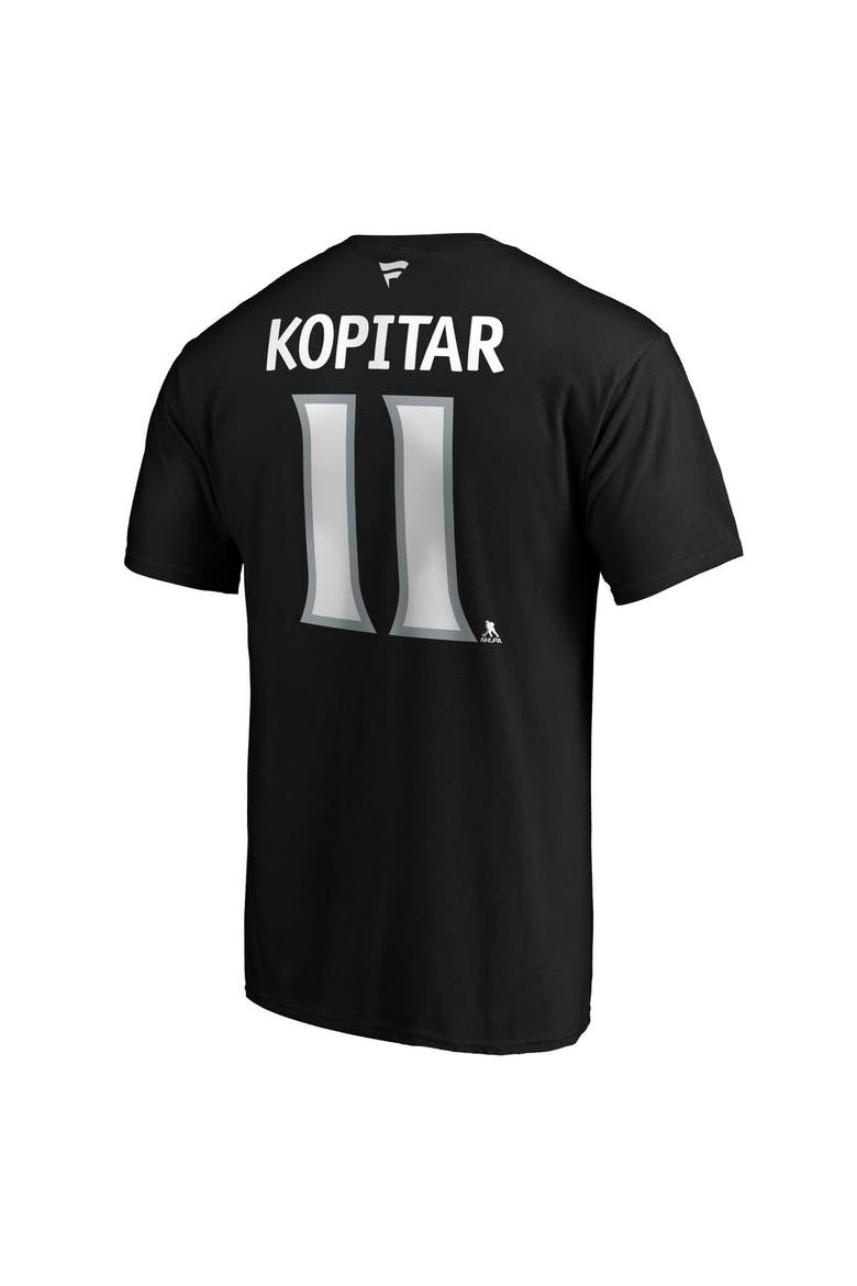 Men's Fanatics Branded Anze Kopitar Black Los Angeles Kings Team Authentic Stack Name & Number T-Shirt, Alternate, color, Black