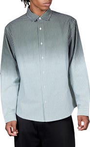 PLEASURES Fade Stripe Button-Up Shirt