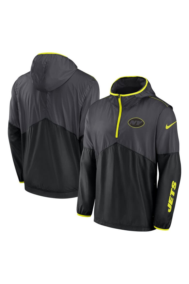 Men's Nike  Anthracite New York Jets Volt Hoodie Half-Zip Jacket, Main, color, Anthracite