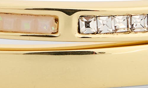 Nordstrom Rack Set Of 2 Cubic Zirconia & Faux Opal Inlay Bangle Bracelets