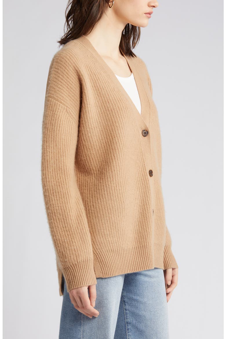 V-Neck Cashmere Cardigan, Alternate, color, CAMEL