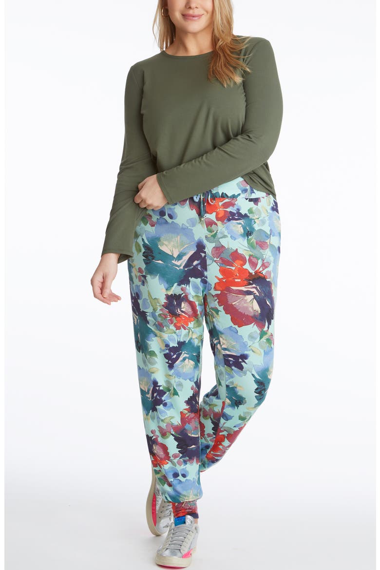 Floral Joggers, Alternate, color, WATERCOLOR FLORAL COMBO