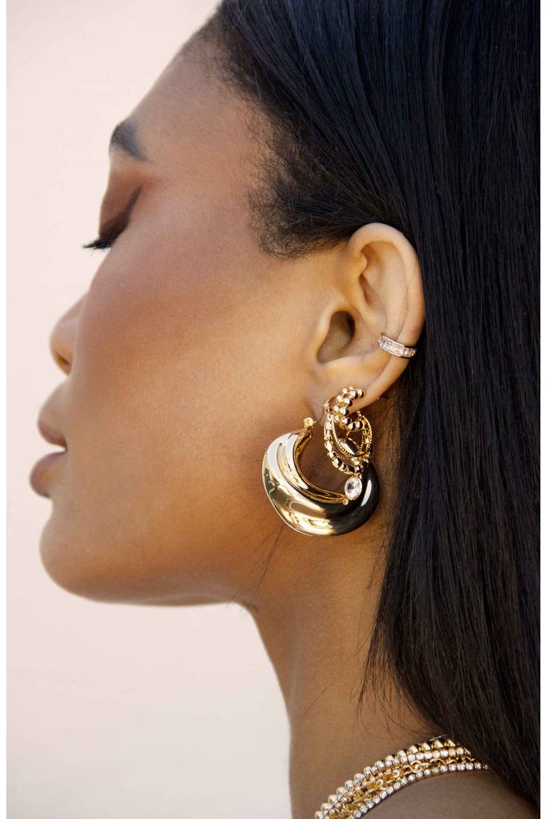 Boho Hoop Earrings, Alternate, color, GOLD