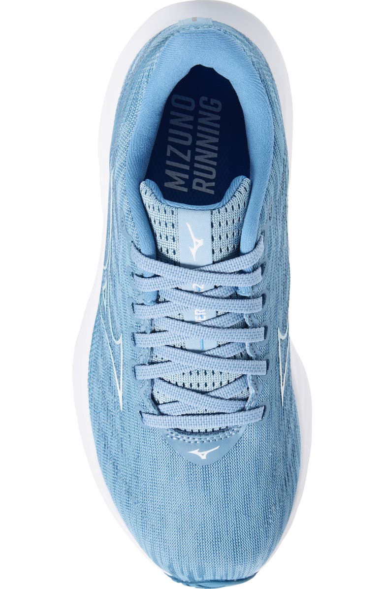 Mizuno Wave Rider 28 Running Shoe, Alternate, color, Glacier Lake-White