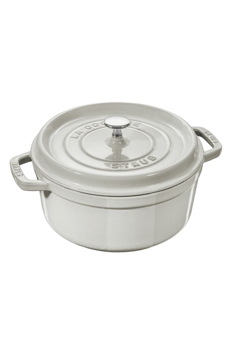 Staub 5.5-Quart Enameled Cast Iron Dutch Oven, Main, color, White Truffle