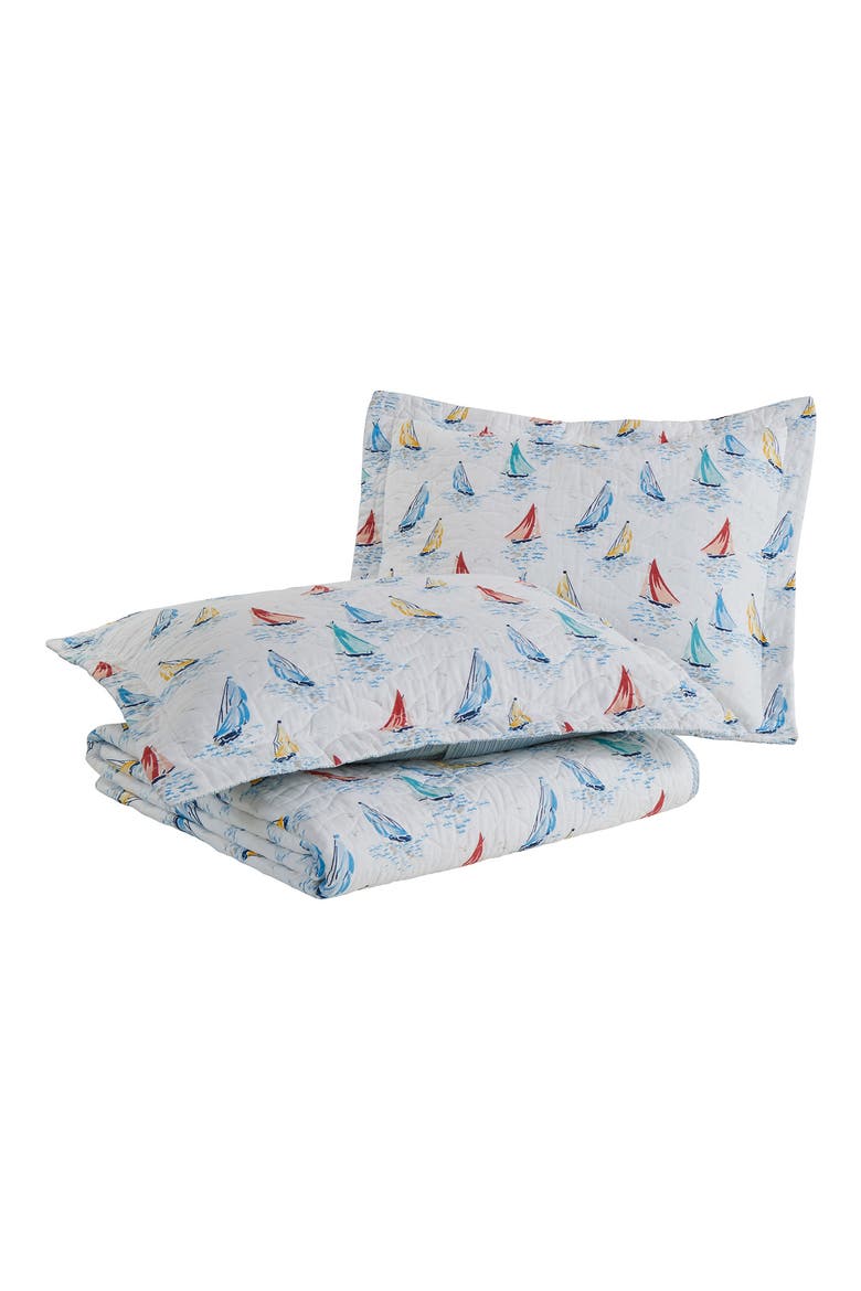Ahoy Twin Quilt & Sham Set, Main, color, BRIGHT BLUE