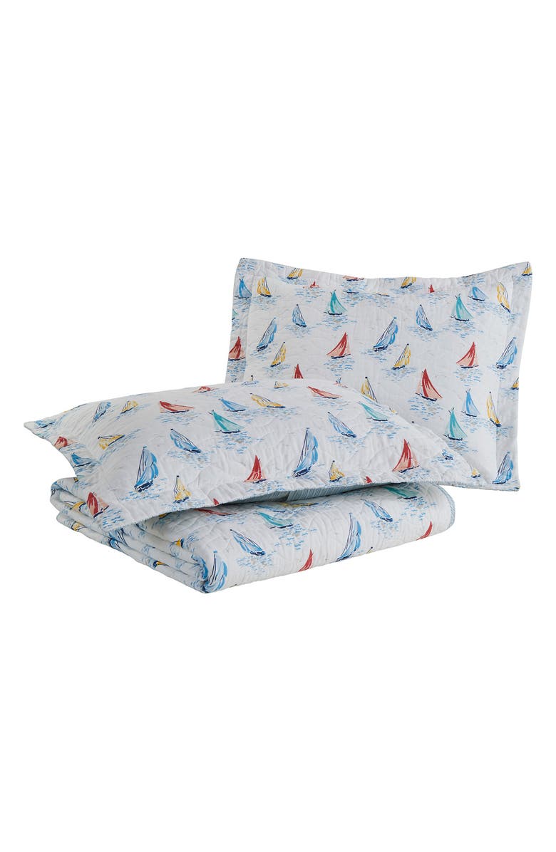 Laura Ashley Ahoy Twin Quilt & Sham Set, Main, color, Bright Blue