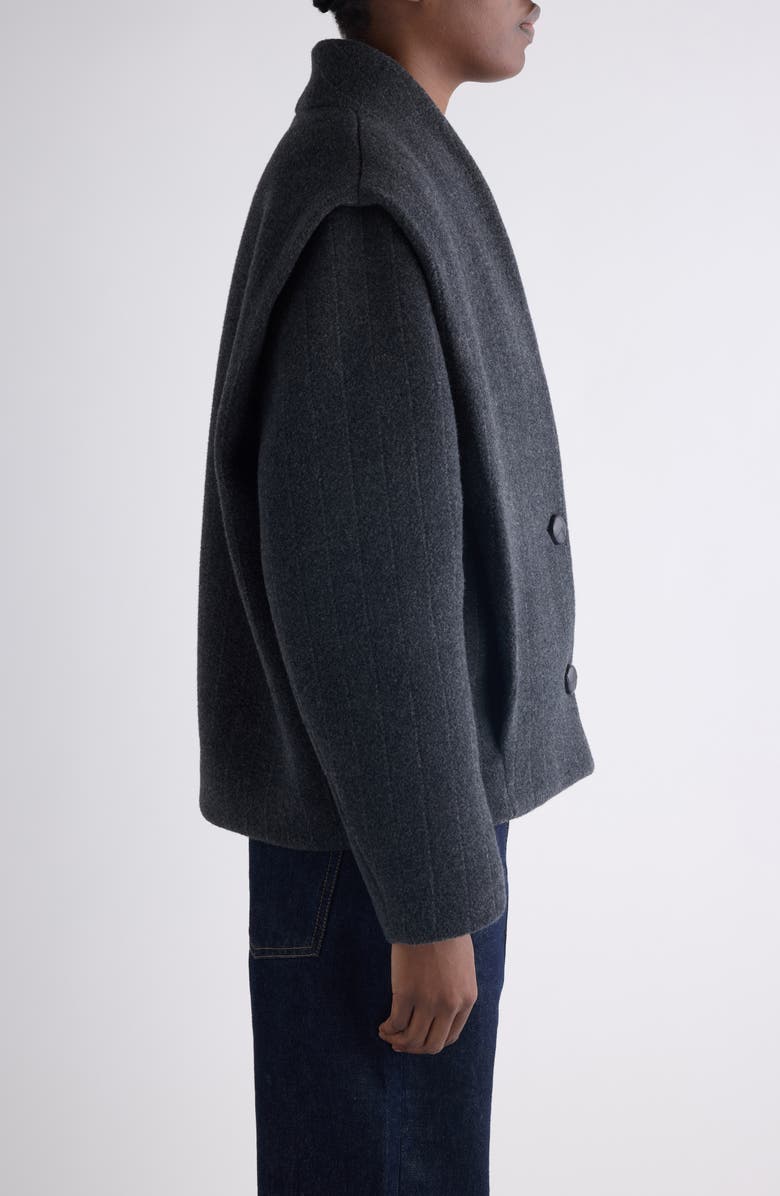 Isabel Marant Dyogo Wool Blend Felt Jacket, Alternate, color, Anthracite