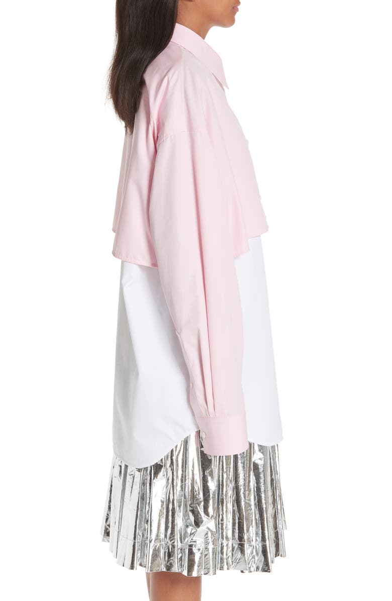 CALVIN KLEIN 205W39NYC Layered Cotton Poplin Shirt, Alternate, color, 