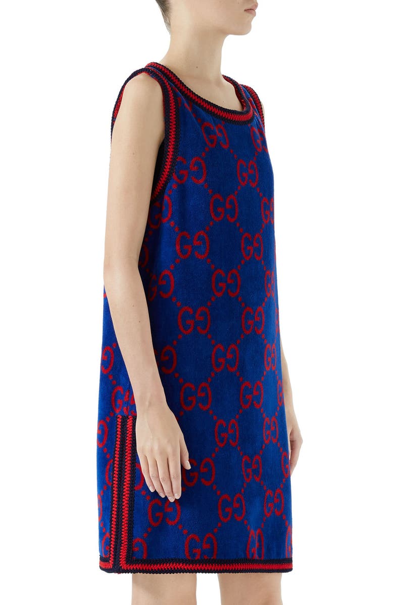 Gucci GG Cotton Jacquard Shift Dress, Alternate, color, 